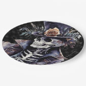 マカブレオレンジ&パープルウォーターカラースケルトン ペーパープレート (アングル)