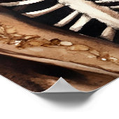 マカブレオレンジ&パープルウォーターカラースケルトン ポスター (角)