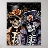 マカブレオレンジ&パープルウォーターカラースケルトン ポスター (正面)