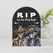 マカブレオレンジ&パープルウォーターカラースケルトン 招待状 (スタンド正面)