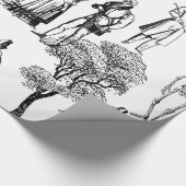 マカブレハロウィンリージェンシースケルトントイレ ラッピングペーパー (角)