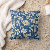 マカプービーチハワイアンろうけつ染めスクエアピローズ クッション (ブランケット)