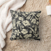 マカプービーチハワイアンろうけつ染めスクエアピローズ クッション (ブランケット)