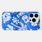マカプービーチハワイアンろうけつ染めブルーアンドホワイト Case-Mate iPhoneケース (裏面 (横))