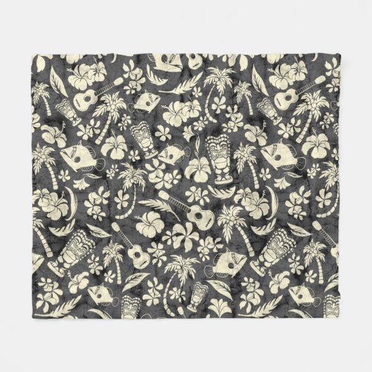 マカプービーチハワイアンろうけつ染め フリースブランケット (正面(横))