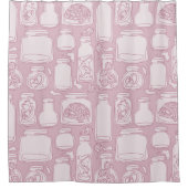 マカベリ医用の標本パステルピンクゴシック シャワーカーテン (正面)