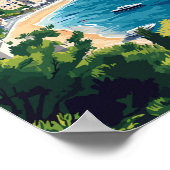 マカルスカクロアチアイラストレーショントラベルアートヴィンテージ ポスター (角)