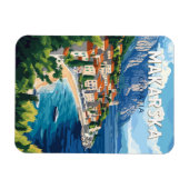 マカルスカクロアチアイラストレーショントラベルアートヴィンテージ マグネット (横)