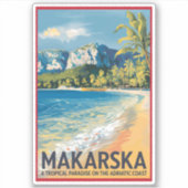 マカルスカクロアチアトラベルアートヴィンテージ シール (正面)