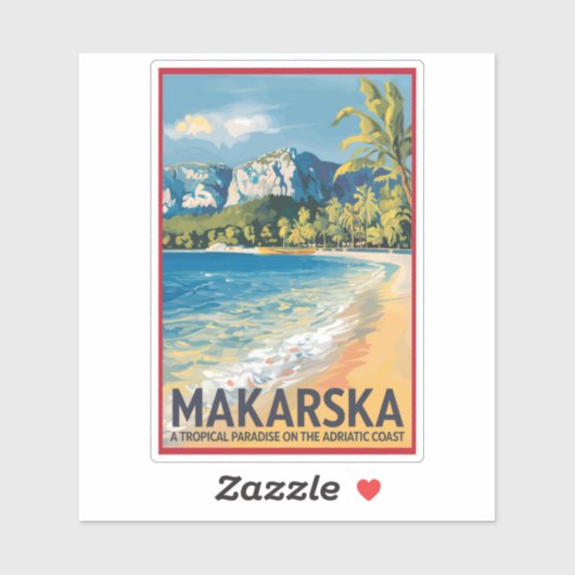 マカルスカクロアチアトラベルアートヴィンテージ シール (シート)