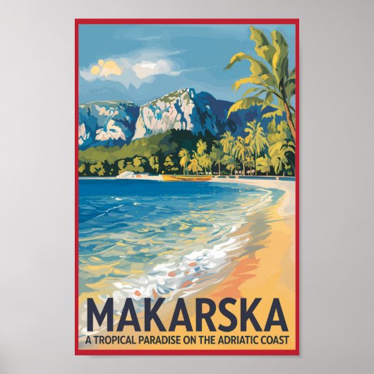 マカルスカクロアチアトラベルアートヴィンテージ ポスター (正面)
