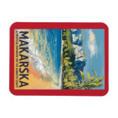 マカルスカクロアチアトラベルアートヴィンテージ マグネット (横)