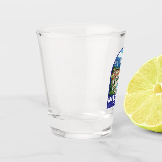 マカルスカクロアチア旅行アートエンブレム ショットグラス (左)