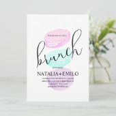 マカルーンクッキーバンチパステルブライダルシャワーブランチ 招待状 (スタンド正面)