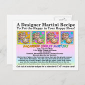 マカルーンクッキーマルティーニレシピカードポストカード ポストカード (正面/裏面)