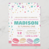 マカルーン誕生日招待状 招待状 (正面/裏面)