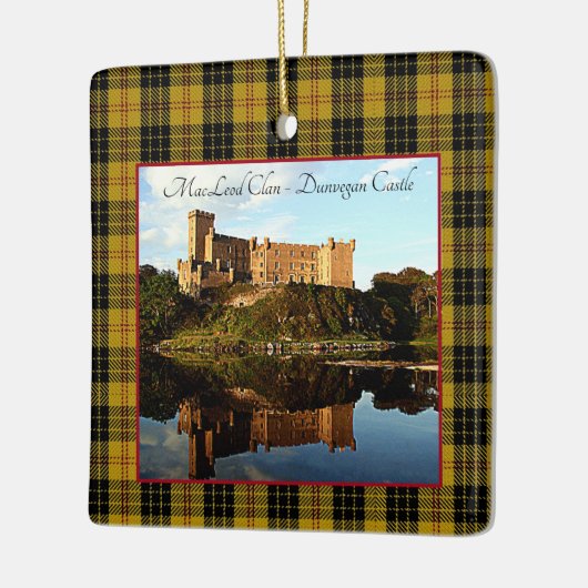 マカロットスコティッシュクランプルキャッスルタータンチェッククリスマス セラミックオーナメント (左)