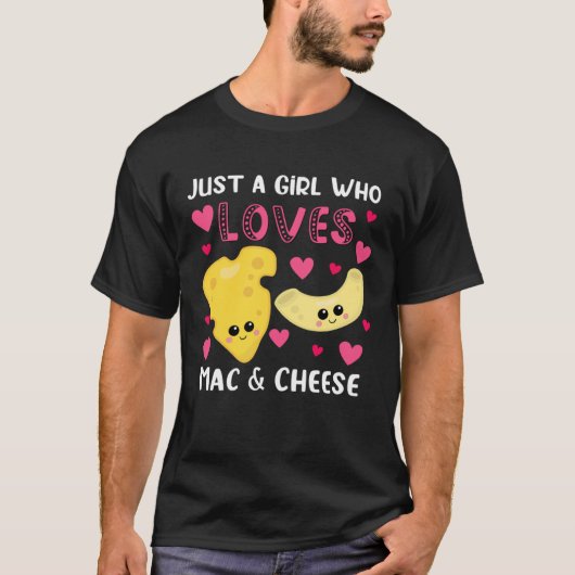 マカロニとチーズを愛する女の子Mac&C Tシャツ (正面)