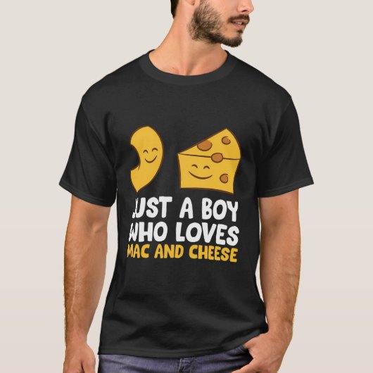 マカロニとチーズMacとCを愛する少年 Tシャツ (正面)