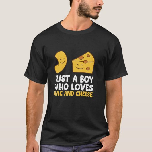 マカロニとチーズMacとCを愛する少年 Tシャツ (正面)