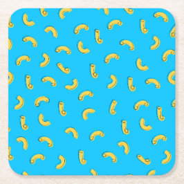 マカロニチーズのイラスト スクエアペーパーコースター