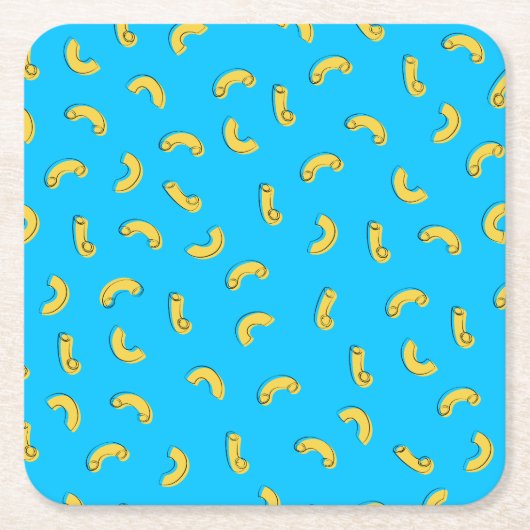 マカロニチーズのイラスト スクエアペーパーコースター (正面)