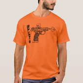 マカロフのピストルグラフィックアートのカッコいい銃のTシャツ Tシャツ (正面)