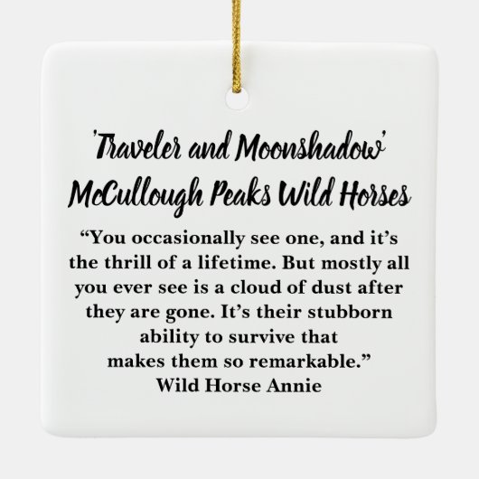 マカロフピークストラベラーワイルドホースセラミックオルナム セラミックオーナメント (裏面)
