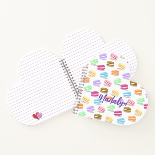 マカロンお洒落模様のハート形 ノートブック (内部)