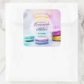 マカロンのラブフォトで手作りカラフル スクエアシール (バッグ)