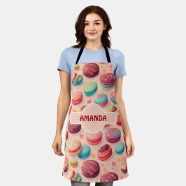 マカロンのレインボーカラフルパタパーソナライズされたーン エプロン