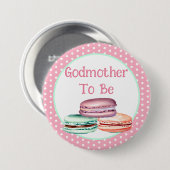 マカロンの女の子の赤ちゃんシャワー神母になる 缶バッジ (正面&裏面)