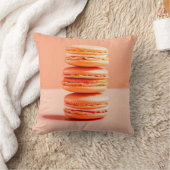 マカロンの桃のうねり クッション (ブランケット)