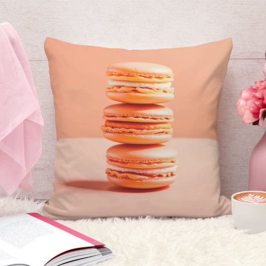 マカロンの桃のうねり クッション
