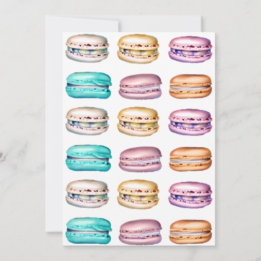 マカロンをテーマにした誕生日パーティー 招待状 (裏面)