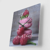 マカロンを食べる時間 スクエア壁時計 (傾斜)