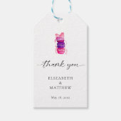 マカロンエレガントピンクボウコケット結婚ズ ギフトタグ (正面)