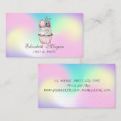 マカロンカップケーキ,スイーツベーカリーホログラフィック 名刺 (正面/裏面)