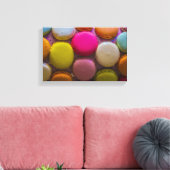 マカロンカラフルおいしいデザ焼いたート キャンバスプリント (インサイチュ (リビング))