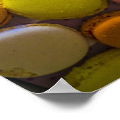 マカロンカラフルおいしいデザ焼いたート ポスター (角)