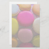 マカロンカラフルおいしいデザ焼いたート 便箋 (正面/裏面)