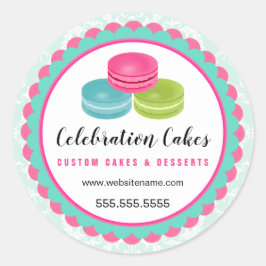 マカロンカラフルのスキャロップバナーベーカリー ラウンドシール