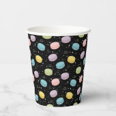マカロンカラフルカップ用ブラックの紙パターン 紙コップ (裏面)