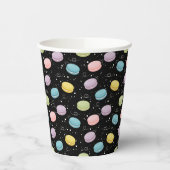 マカロンカラフルカップ用ブラックの紙パターン 紙コップ (左)