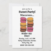 マカロンカラフルスウィートパーティー 招待状 (正面)
