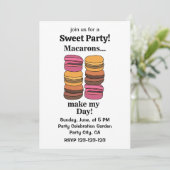 マカロンカラフルスウィートパーティー 招待状 (スタンド正面)
