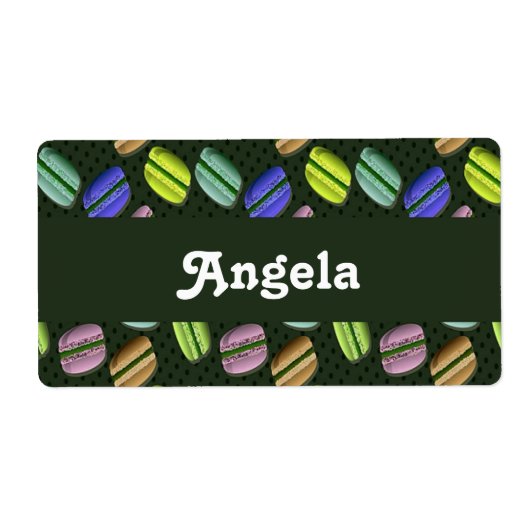 マカロンカラフル模様 ラベル (正面)