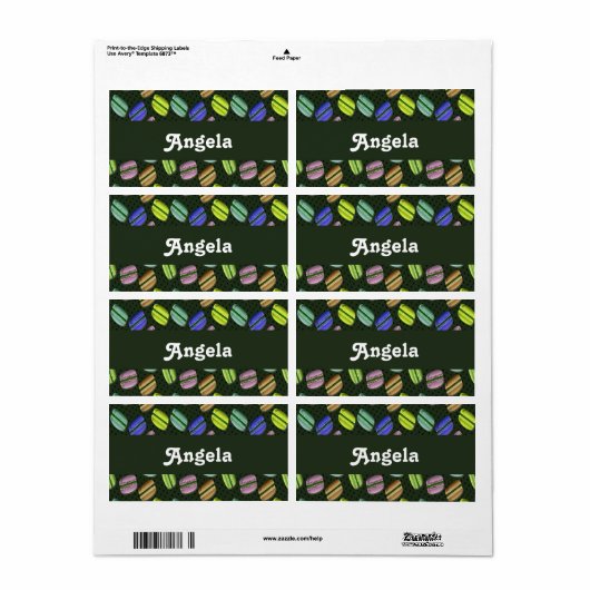 マカロンカラフル模様 ラベル (フルシート)