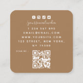 マカロンカラフルQrコードソーシャルメディアベーカリーかわいい スクエア名刺 (裏面)