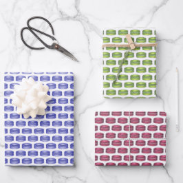 マカロンクッキーフランスのペストリーフードベーカリーカフェ ラッピングペーパーシート